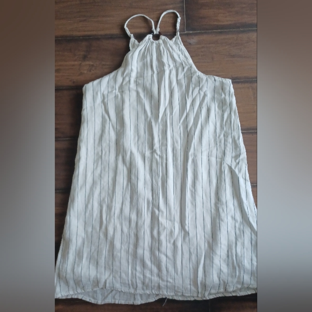 Harper striped‎ womens sz L dress linen rayon clean girl beach Cruise summer
